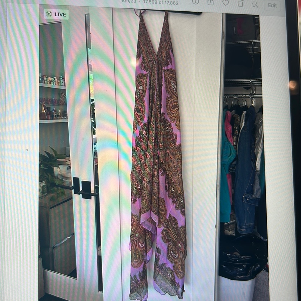 Gold purple dress